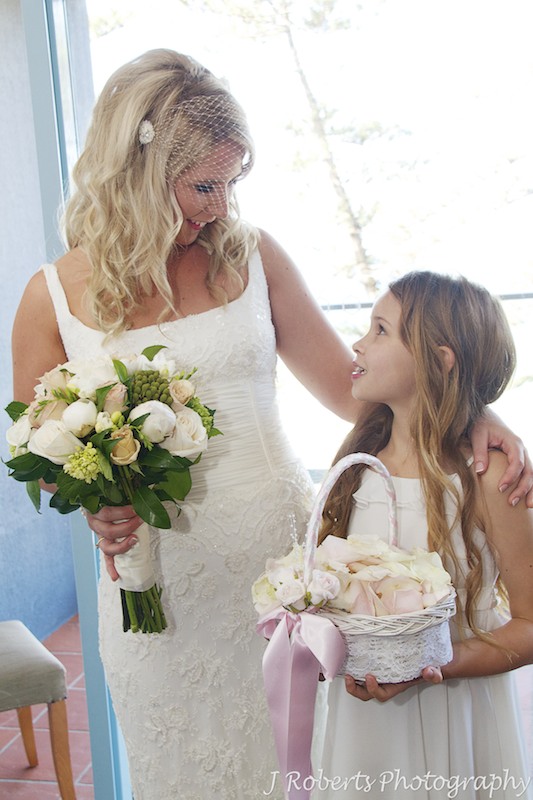 Bride with the flower girl - wedding photography sydney